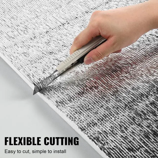 Alt view image 5 of 7 - Double Reflective Insulation Roll, Foam Core Radiant Barrier, 15.1mm 48 in x 25 ft, Double-Sided Aluminum Foil EPE Foam Heat Reflective Shield, Thermal Insulation Roll for Window RV Roof