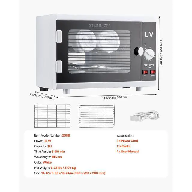 Alt view image 7 of 7 - Nail Tool Cleaning Machine 12L Large Capacity Knob Control Tool Cabinet Cleaner
