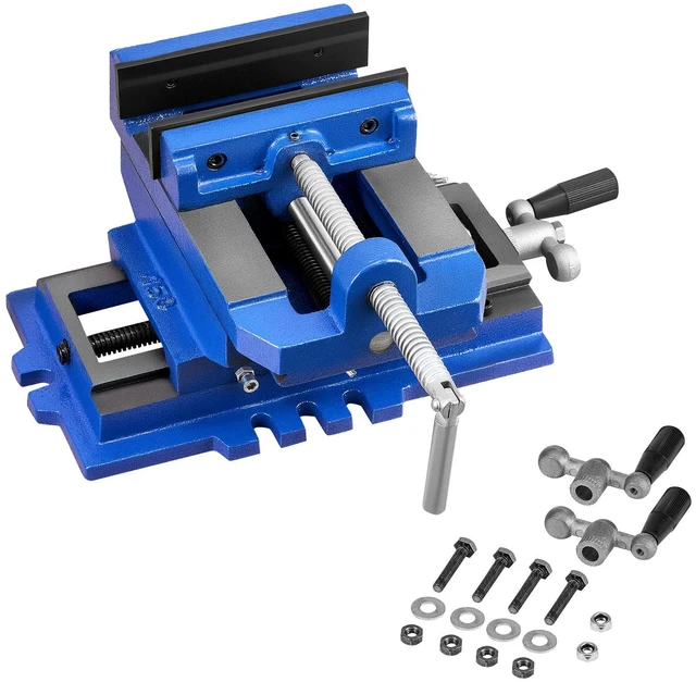 Main image of Cross Slide Drill Press Vise, 6 Inch Jaw Width, 2 Way X-Y Axis Bench Vise, 5.7 Inch Max Jaw Opening, Heavy Duty Cast Iron, Workbench Vice Clamp, for Woodworking Drilling CNC Milling Machine