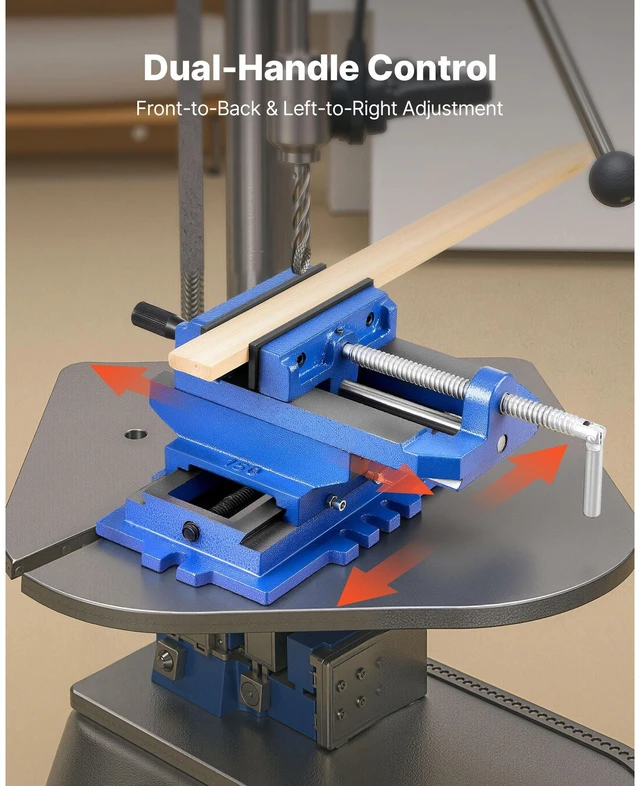 Alt view image 5 of 8 - Cross Slide Drill Press Vise, 6 Inch Jaw Width, 2 Way X-Y Axis Bench Vise, 5.7 Inch Max Jaw Opening, Heavy Duty Cast Iron, Workbench Vice Clamp, for Woodworking Drilling CNC Milling Machine