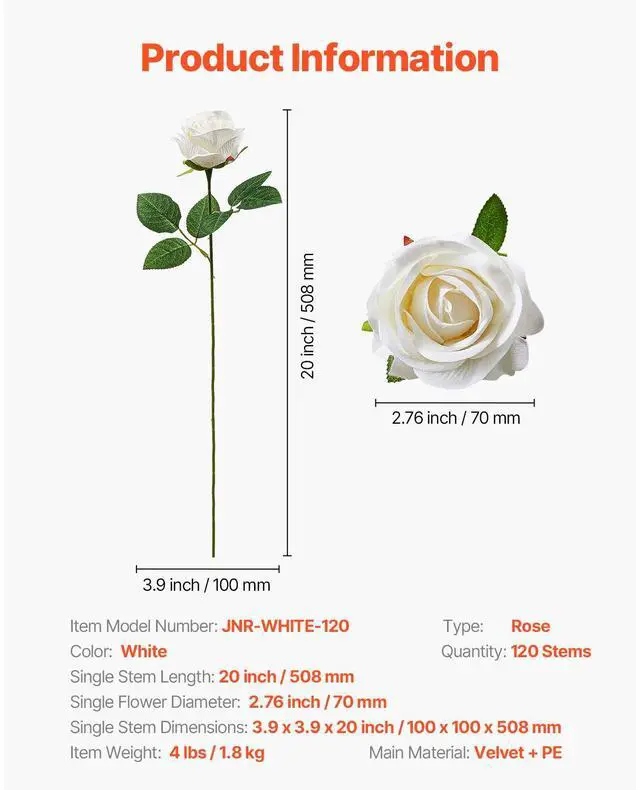 Alt view image 7 of 7 - Artificial Flowers, 120 pcs Real Looking White Foam Fake Roses Bulk, White Faux Bridal Shower with Stems for DIY Wedding Bouquets, Home Centerpieces Arrangements, Party Tables Decorations