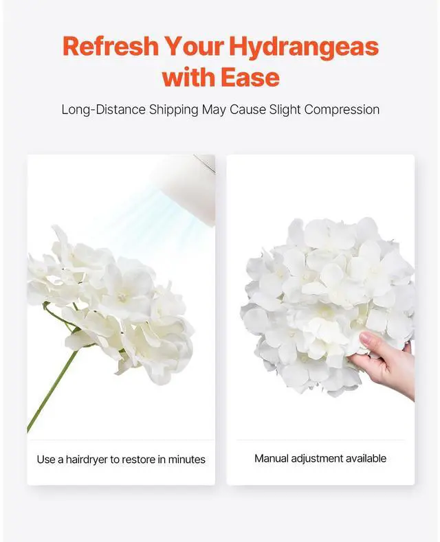 Alt view image 5 of 7 - Artificial Flowers, 105 pcs Real Looking White Silk Fake Hydrangea Bulk, White Faux Bridal Shower with Stems for DIY Wedding Bouquets, Home Centerpieces Arrangements, Party Tables Decorations