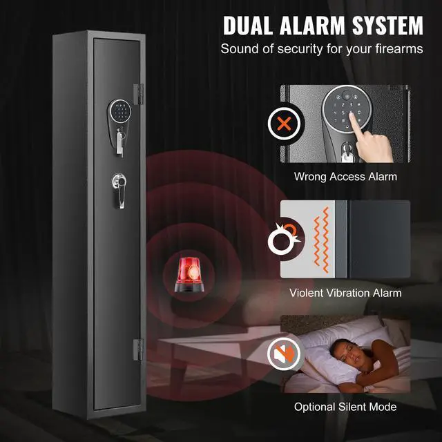 Alt view image 4 of 7 - 2 Rifles Gun Safe, Rifle Safe with Lock & Digital Keypad, Quick Access Gun Storage Cabinet with Removable Shelf, Pistol Rack, Rifle Cabinet for Home Rifle and Pistols