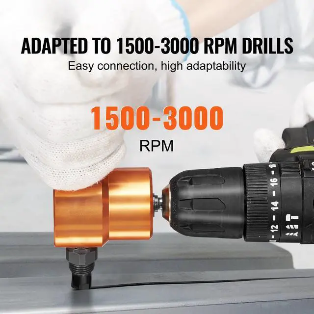 Alt view image 2 of 7 - Double Head Sheet Metal Nibbler Cutter, 360 Degree Metal Nibbler Drill Attachment with Extra Punch and Die, Cutting Hole Accessory and Step Drill Bit, for Straight Curve and Circle Cutting