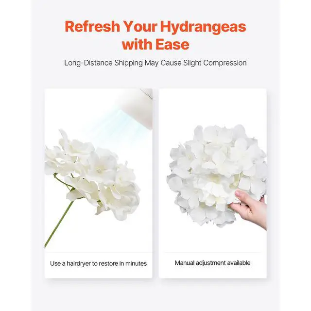 Alt view image 5 of 7 - Artificial Flowers, 205 pcs Real Looking White Silk Fake Hydrangea Bulk, White Faux Bridal Shower with Stems for DIY Wedding Bouquets, Home Centerpieces Arrangements, Party Tables Decorations