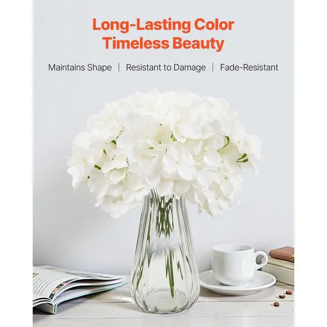 Alt view image 3 of 7 - Artificial Flowers, 205 pcs Real Looking White Silk Fake Hydrangea Bulk, White Faux Bridal Shower with Stems for DIY Wedding Bouquets, Home Centerpieces Arrangements, Party Tables Decorations