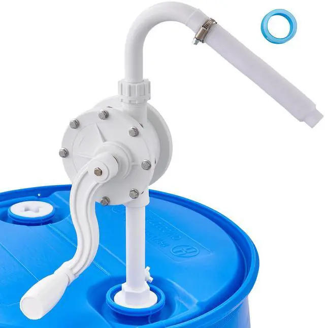 Main image of Drum Pump, 6.5 GPM Flow, Rotary Barrel Pump Hand Crank, Fits 5 to 55 Gallon Drums with 3-Section Suction Tube Assembly and Hose, Designed for Fast Transfer of Water, Alcohol, Corrosive Liquids