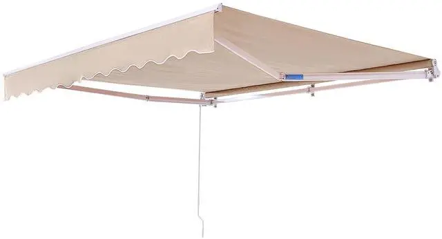 Main image of Manual Retractable Awning, 8 x 7 ft Outdoor Patio Awning Retractable Sun Shade, Water-Resistant Polyester Patio Door Window Awning Sunshade Shelter with Crank Handle for Backyard, Balcony