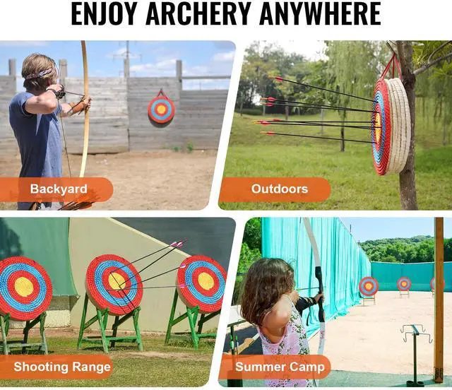 Alt view image 7 of 7 - Archery Target, 5 Layers 20" Arrow Target, Traditional Solid Straw Round Archery Target Shooting Bow, Hand-Made Arrows Target, Coloured Rope Target for Backyard Outdoor Hunting Shooting Practice