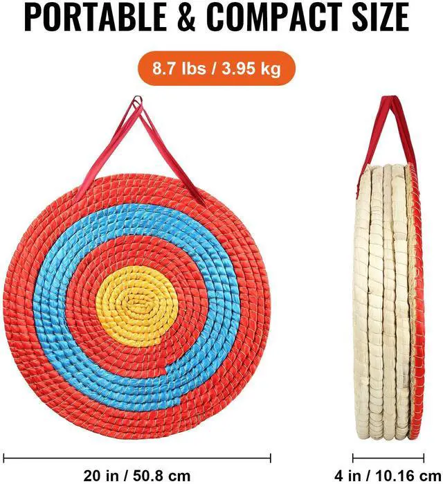 Alt view image 2 of 7 - Archery Target, 5 Layers 20" Arrow Target, Traditional Solid Straw Round Archery Target Shooting Bow, Hand-Made Arrows Target, Coloured Rope Target for Backyard Outdoor Hunting Shooting Practice