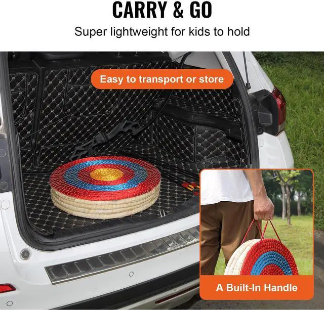 Alt view image 4 of 7 - Archery Target, 5 Layers 20" Arrow Target, Traditional Solid Straw Round Archery Target Shooting Bow, Hand-Made Arrows Target, Coloured Rope Target for Backyard Outdoor Hunting Shooting Practice