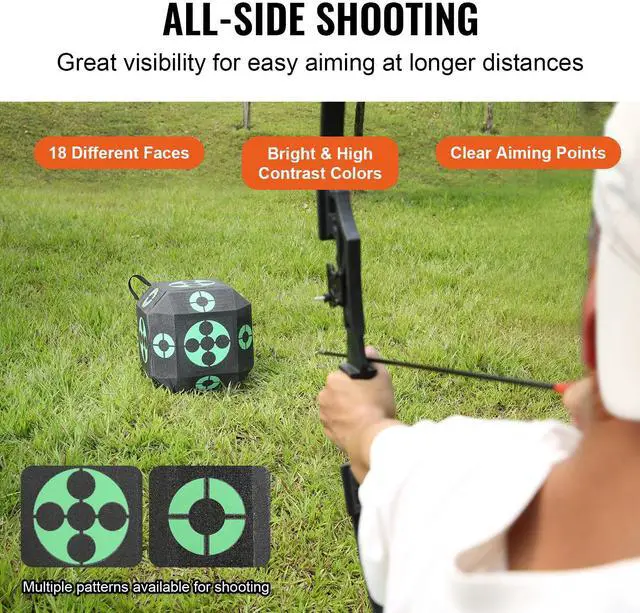 Alt view image 5 of 7 - Archery Target, 15"x15" All-side Shotting Archery Arrow Target, Outdoor Portable Archery Target with Carry Handle, Easy Arrow Removal, Great Visibility, Lightweight, Easy to Transport, Black