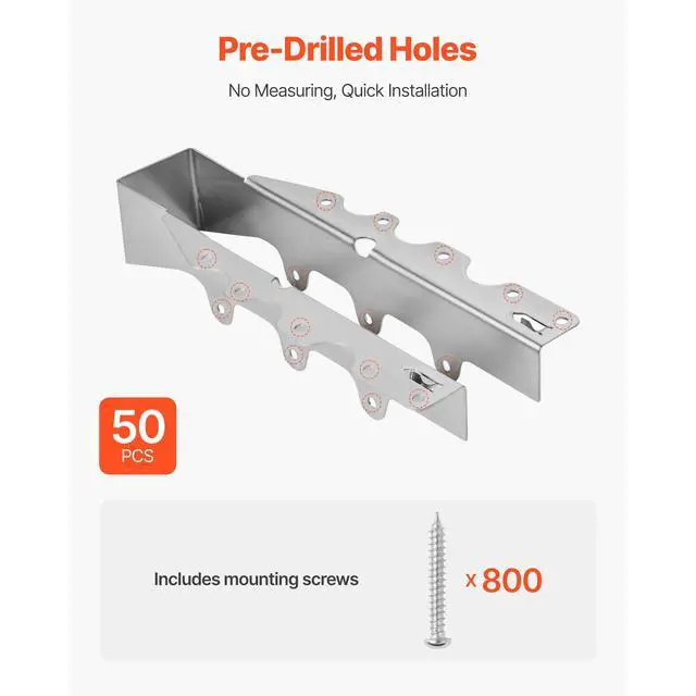 Alt view image 5 of 7 - 50 Pcs Joist Hanger, Inner Dimensions 1.57 x 1.50 x 7.83 inch / 40 x 38 x 199 mm, Rafter Hurricane Ties Joist Hangers with Rustproof Coating, Tie Brackets for Floor Deck and Ceiling Trusses
