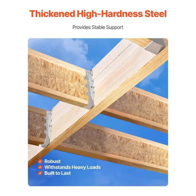 Alt view image 3 of 7 - 50 Pcs Joist Hanger, Inner Dimensions 1.57 x 1.50 x 7.83 inch / 40 x 38 x 199 mm, Rafter Hurricane Ties Joist Hangers with Rustproof Coating, Tie Brackets for Floor Deck and Ceiling Trusses