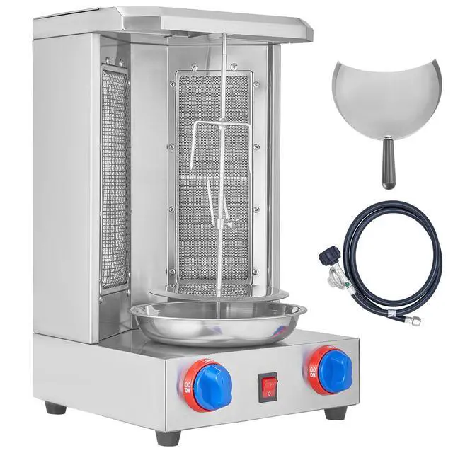 Main image of Shawarma Grill Machine, 13 lbs Capacity, Chicken Shawarma Cooker Machine with 2 Burners, Gas Vertical Broiler Gyro Rotisserie Oven Doner Kebab Machine, for Home Restaurant Kitchen Parties