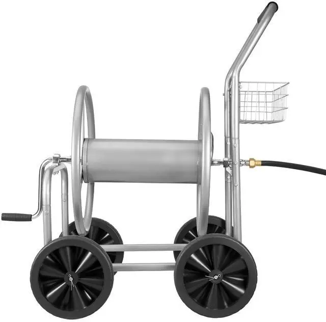 Main image of Water Hose Reel Cart, 250/400 ft High-Pressure Garden Hose Cart, Hoses Reel Carts with Four Wheels, Handle & Heavy-Duty Mesh Storage Basket, Portable Hoses Reels for Garden Watering, Car Washing