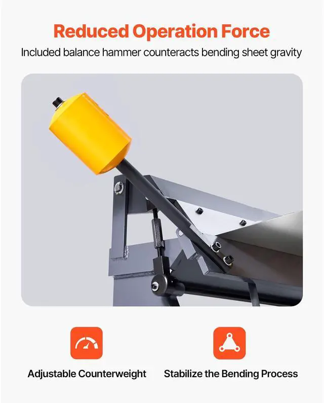 Alt view image 5 of 14 - Box and Pan Brake, 24 in Sheet Metal Bending Brake,16-Gauge Mild Steel Capacity, 0-135 Degree Adjustable, Metal Bender Machine with 5 Fingers, Heavy-Duty Aluminum Folder for Precise Bending