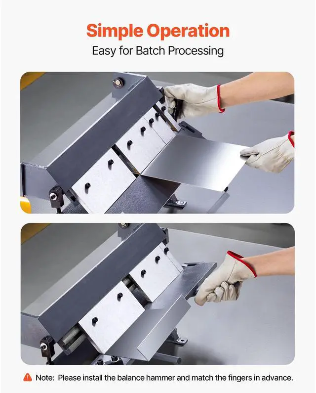 Alt view image 6 of 14 - Box and Pan Brake, 24 in Sheet Metal Bending Brake,16-Gauge Mild Steel Capacity, 0-135 Degree Adjustable, Metal Bender Machine with 5 Fingers, Heavy-Duty Aluminum Folder for Precise Bending