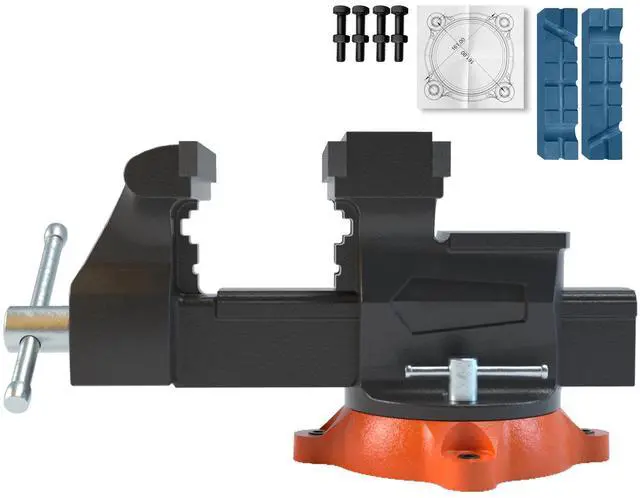 Main image of VEVOR 6.5" Bench Vise w/ 360Swivel Locking Base & Two-way Jaw Ductile Iron
