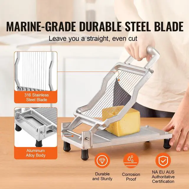 Alt view image 4 of 7 - VEVOR Cheese Cutter with Wire Cheeser Butter Cutting 0.39" & 0.78" Cheese Slicer