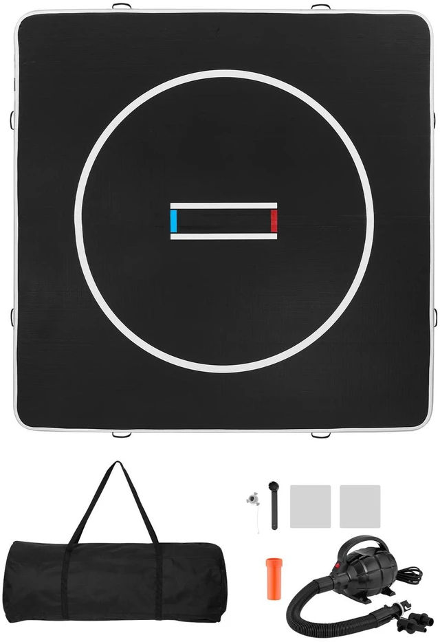 Alt view image 2 of 9 - Inflatable Wrestling Mat Martial Arts Mat 10x10 ft Gymnastics MMA Jiu Jitsu Mat