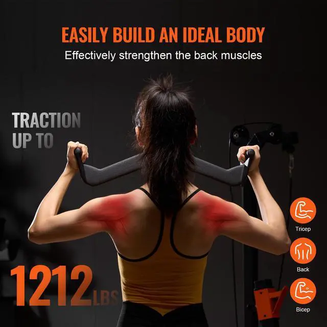 Alt view image 6 of 7 - LAT Pulldown Attachments, Cable Machine Rowing T-bar V-bar 5 Set, Tricep Pull Down Bar, Back Strength Training Rubber Coated Handle Grip, Bicep Curl Tricep Lat Pulldown Bar for Home Gym Fitness