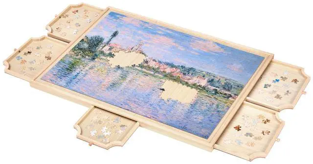 Main image of VEVOR 1000 Piece Rotating Puzzle Board with 5 Drawers and Cover, 29x21 in Portable Wooden Table, Jigsaw Puzzle Accessories for Adults, Puzzles Organizer Storage System, Birthday Gift for Mom