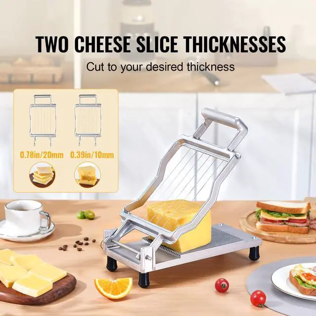 Alt view image 2 of 7 - VEVOR Cheese Cutter with Wire Cheeser Butter Cutting 0.39" & 0.78" Cheese Slicer