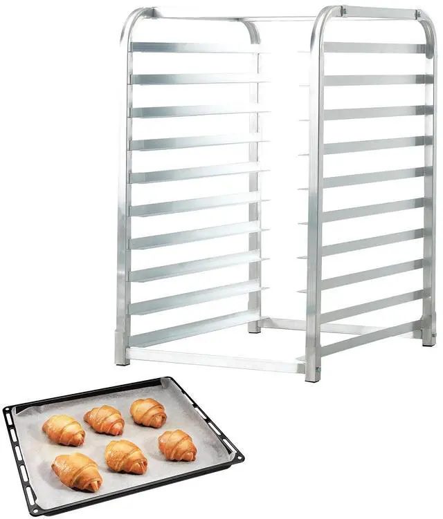 Main image of Bun Pan Rack, 10-Tier Commercial Bakery Racks with Brake Wheels, Aluminum Racking Trolley Storage for Half & Full Sheet, Speed Rack For Kitchen Home, Bread Baking Equipment, 26"L x 20.3"W x 39"H