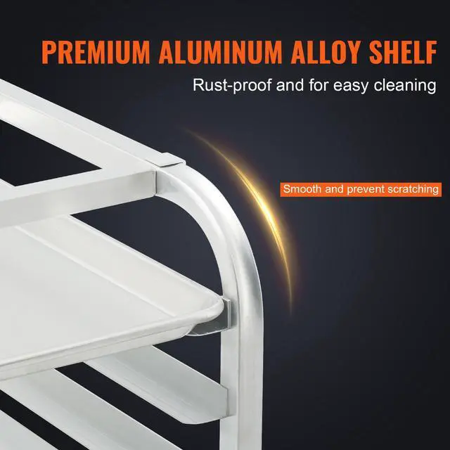 Alt view image 6 of 7 - Bun Pan Rack, 20-Tier Commercial Bakery Racks with Brake Wheels, Aluminum Racking Trolley Storage for Half & Full Sheet, Speed Rack For Kitchen Home, Bread Baking Equipment, 26"L x 20.4"W x 70"H