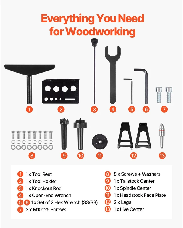 Alt view image 6 of 8 - Woodworking Lathe, 1.5 HP, Wood Lathe Machine with 0 to 3200 RPM Variable Speed, 16 x 40 in Workbench, Brushless DC Motor, Cast Iron Body, Tool Rest, for Medium to Large Projects Woodworking