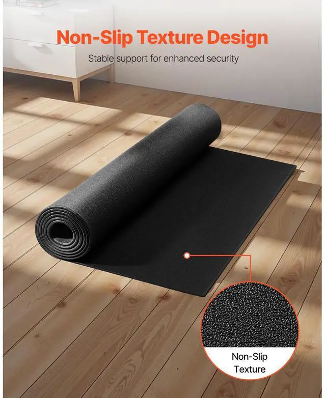 Alt view image 4 of 7 - Treadmill Mat for Carpet Floor, 1/4" Thick, 30" x 72" Exercise Equipment Mat for Treadmills, Stationary & Recumbent Bikes, High Density PVC Floor Protector, Waterproof and Non-slip for Home Gym
