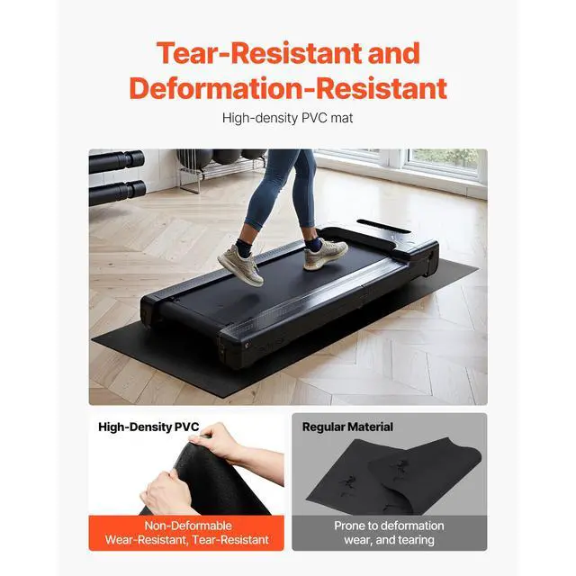 Alt view image 3 of 7 - Treadmill Mat for Carpet Floor, 1/4" Thick, 36" x 72" Exercise Equipment Mat for Treadmills, Elliptical, Rowing Machine, High Density PVC Floor Protector, Waterproof and Non-slip for Home Gym