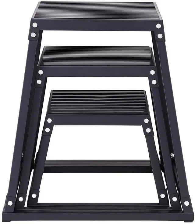 Main image of Plyometric Jump Boxes, 12/18/24 Inch Plyo Box, Platform and Jumping Agility Box, Anti-Slip Fitness Exercise Step Up Box Set for Home Gym Training, Conditioning Strength Training, Black