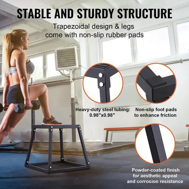 Alt view image 4 of 7 - Plyometric Jump Boxes, 12/18/24 Inch Plyo Box, Platform and Jumping Agility Box, Anti-Slip Fitness Exercise Step Up Box Set for Home Gym Training, Conditioning Strength Training, Black