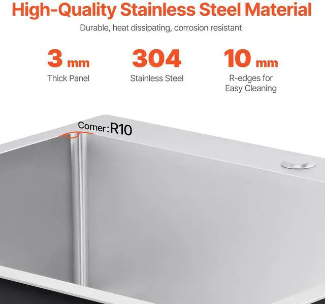 Alt view image 3 of 7 - 33 inch Kitchen Sink Workstation, 304 Stainless Steel Top Mount Sinks, Drop-In Single Bowl Farmhouse Basin with Accessories, Household Dishwasher Sinks for RV, Prep Kitchen, Laundry Room, Bar