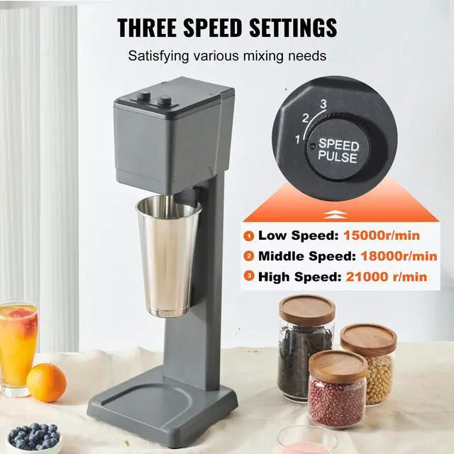 Alt view image 4 of 7 - Milkshake Maker Machine, 375W Commercial Milk Shake Maker Mixer, Single Head Drink Mixer Blender Machine, 3-Speed Milkshake Blender with 27.7oz Stainless Steel Cup for Commercial