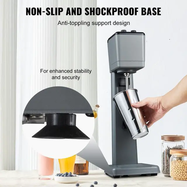 Alt view image 5 of 7 - Milkshake Maker Machine, 375W Commercial Milk Shake Maker Mixer, Single Head Drink Mixer Blender Machine, 3-Speed Milkshake Blender with 27.7oz Stainless Steel Cup for Commercial
