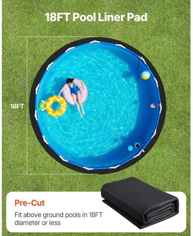 Alt view image 5 of 7 - 18ft Round Pool Liner Pad, Pool Liner Pad for Above Ground Swimming Pools, Pool-Mat Prevents Punctures, Recycled Geotextile Material Underlayment Pads, Extend Service Life