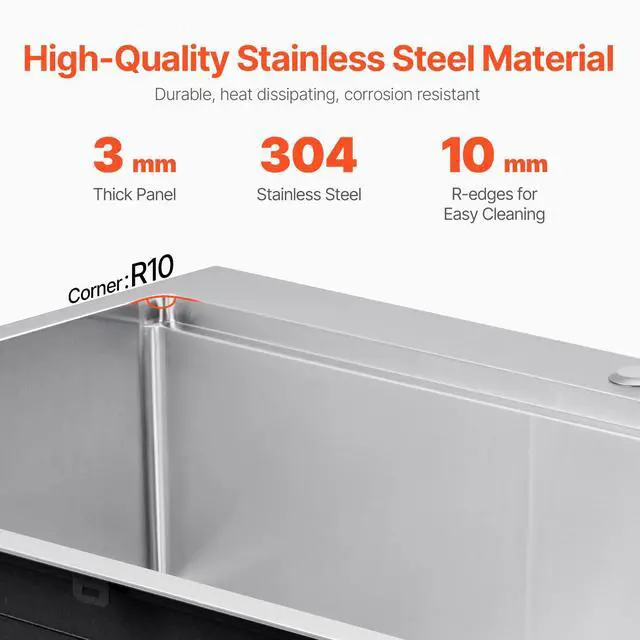 Alt view image 3 of 7 - 30 inch Kitchen Sink Workstation, 304 Stainless Steel Top Mount Sinks, Drop-In Single Bowl Farmhouse Basin with Ledge & Multiple Accessories, Household Dishwasher Sink for RV, Prep Kitchen, Bar