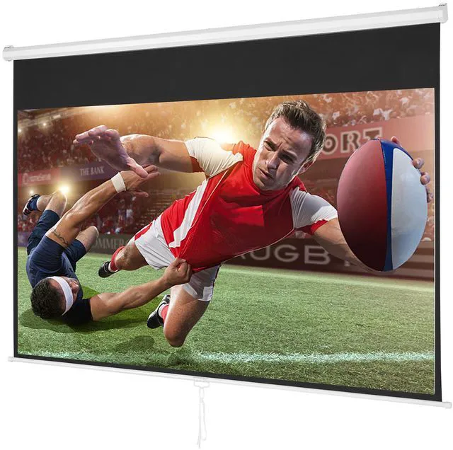 Main image of Manual Projector Screen, 100 inch 16:9 4K 1080 HD Retractable Pull Down Projector Screen, Auto-Locking Portable Movie Screen for Family Home Office Theater