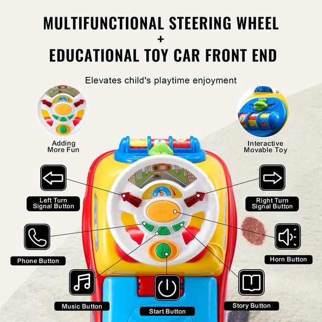 Alt view image 4 of 7 - Ride On Push Car for Toddlers, Ages 1-3, Ride Racer, Sit to Stand Toddler Ride On Toy, Classic Kids Ride On Car with Music Steering Wheel, Horn & Under Seat Storage, Ride On Toy for Boys Girls