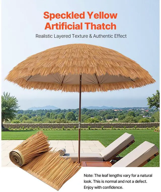 Alt view image 2 of 7 - Artificial Thatch Grass Roof, 1.6 x 16.4 ft Mexican Style Tiki Bar Hut Skirt Thatch Roofing Roll, Waterproof & Fire-Resistant, Palapa Duck Blind Grass for Patio Pool Beach Hawaiian Party Décor