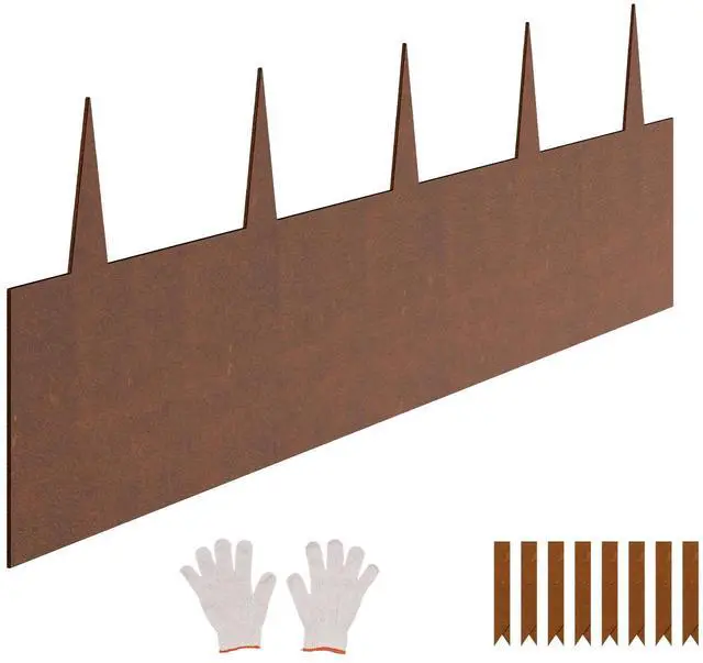 Main image of Steel Landscape Edging, 6 Packs 40 x 8 in Weather-Resistant & Pre-Rust Metal Landscape Edging, Bendable Garden Edging Border, Shark Spike, Lawn Edging for Flower Bed Yard Pathway Divider