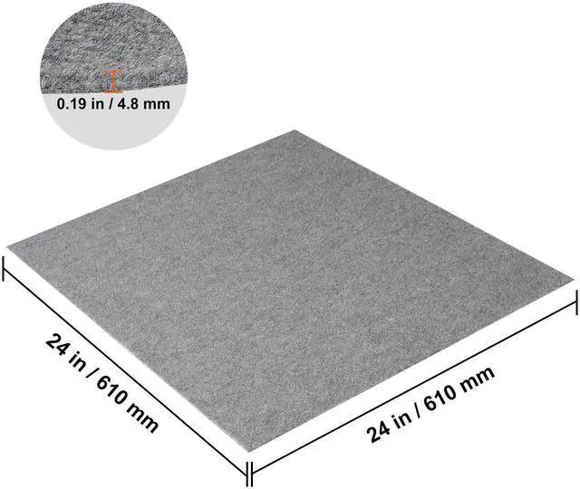 Main image of Carpet Tiles Peel and Stick, 24 x 24 Squares Self Adhesive Carpet Floor Tile, Soft Padded Carpet Tiles, Easy Install DIY for Bedroom Living Room Indoor Outdoor (9Tiles, Light Gray)