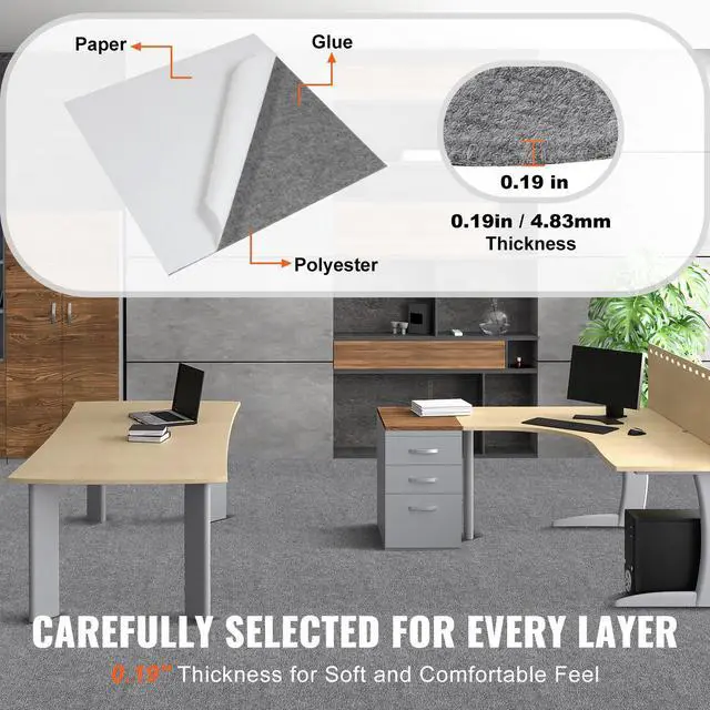 Alt view image 3 of 7 - Carpet Tiles Peel and Stick, 24 x 24 Squares Self Adhesive Carpet Floor Tile, Soft Padded Carpet Tiles, Easy Install DIY for Bedroom Living Room Indoor Outdoor (9Tiles, Light Gray)