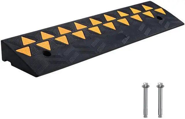 Main image of Rubber Curb Ramp 3.5" Rise Height Sidewalk Curb Ramp, 10" Width 39.4" Length Driveway Ramp for Curb, 15T Heavy Duty Rubber Ramp for Forklifts, Trucks, Buses, Cars, Wheelchairs, Bikes