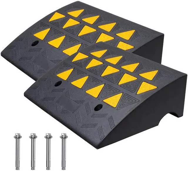 Main image of Rubber Curb Ramp 2 Pack, 6" Rise Height Heavy-Duty 33069 lbs/15 T Capacity Threshold Ramps, Driveway Ramps with Stable Grid Structure for Cars, Wheelchairs, Bikes, Motorcycles