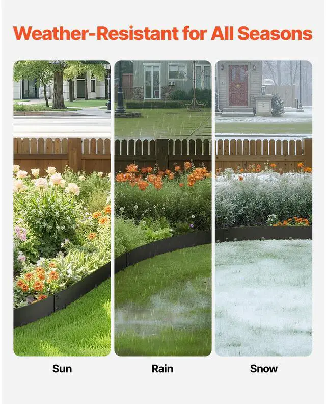 Alt view image 3 of 7 - Steel Landscape Edging, 5 Packs 39 x 5 in Rust-Resistant Metal Landscape Edging, Bendable Garden Edging Border, Heavy Duty Lawn Edging, Easy-to-Install, Flower Bed Yard Pathway Divider Black