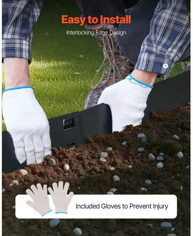 Alt view image 5 of 7 - Steel Landscape Edging, 5 Packs 39 x 5 in Rust-Resistant Metal Landscape Edging, Bendable Garden Edging Border, Heavy Duty Lawn Edging, Easy-to-Install, Flower Bed Yard Pathway Divider Black